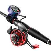 数显筏轮磁力缓降桥钓阀杆轮海钓渔轮自动排线全金属筏钓轮高速比