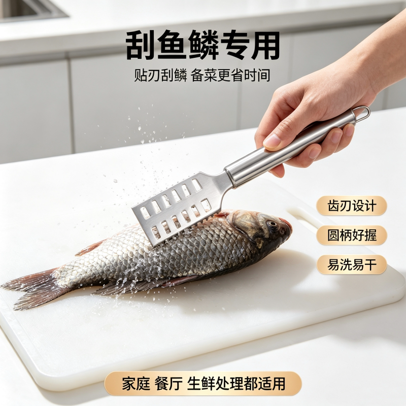 不锈钢鱼鳞刨多功能刮鱼鳞器厨房打鱼鳞工具刮鱼刀手动去鱼鳞神器