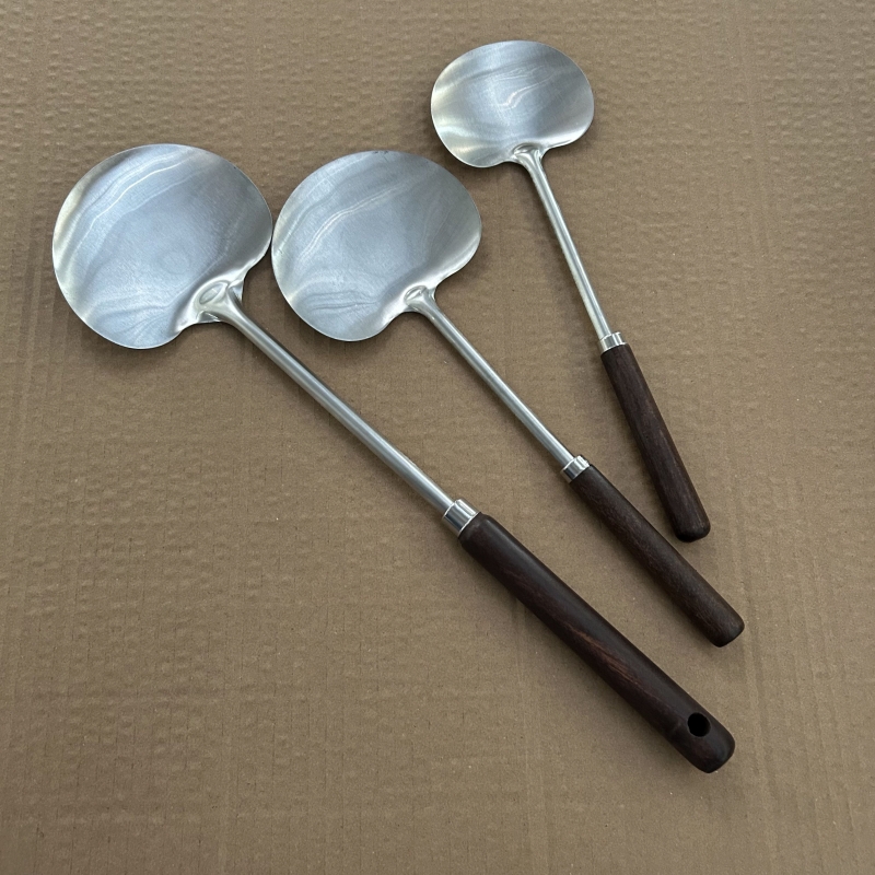 胡桃木不锈钢铲子炒菜家用加厚蘑菇铲贵州炒勺锅铲勺子一体二合一