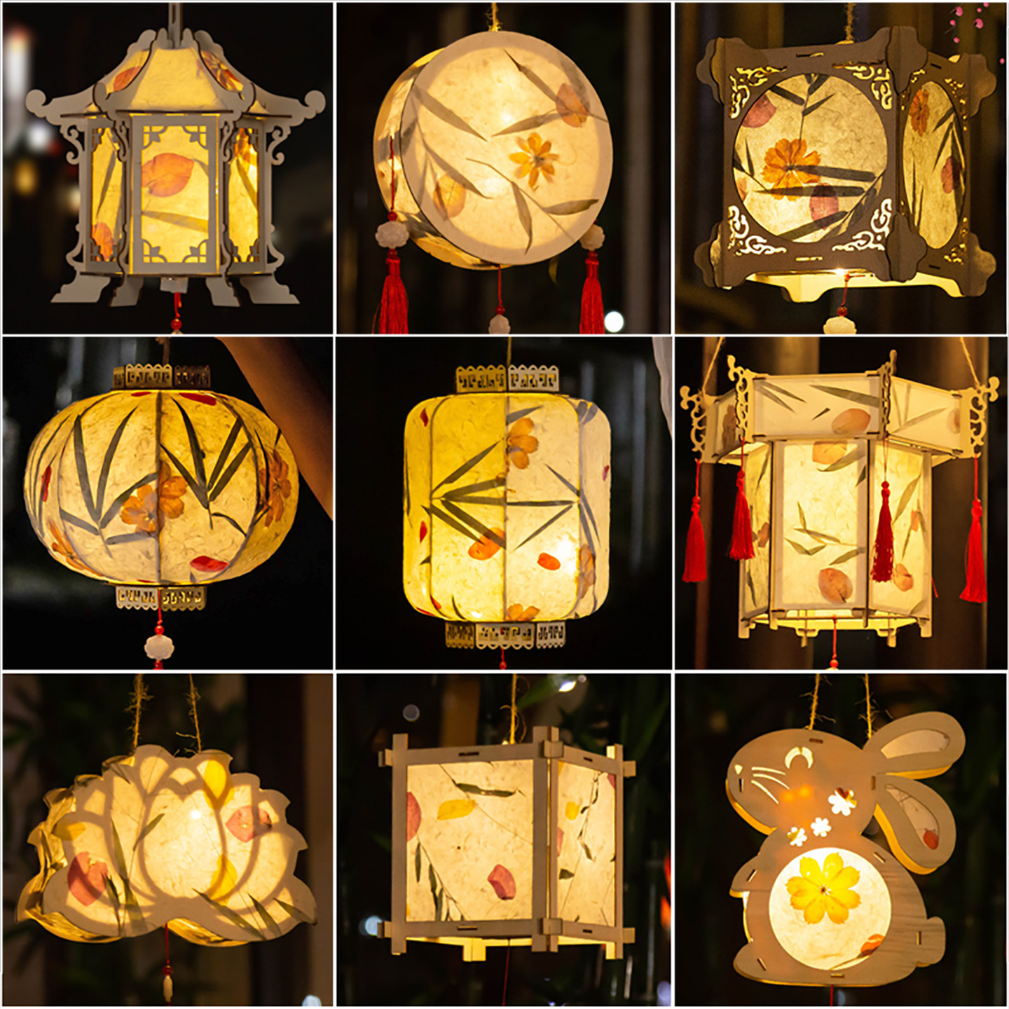 灯笼手工diy材料包古风花灯图片