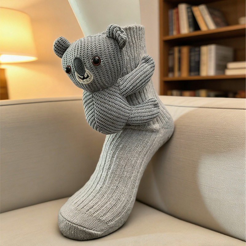 针织地板袜卡通可爱圣诞袜子