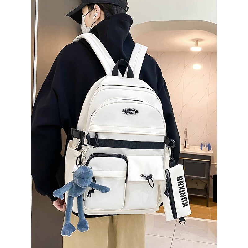 日本进口初中生大容量韩版ins百搭工装风书包女学生 日系双肩包旅