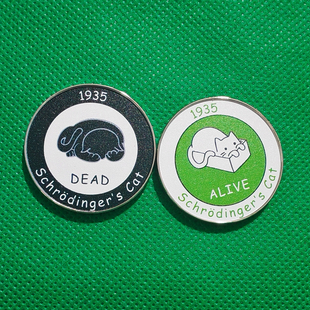 现货决策币薛定谔的猫猫猫币 可爱小众幸运币 趣味原创双面币定制