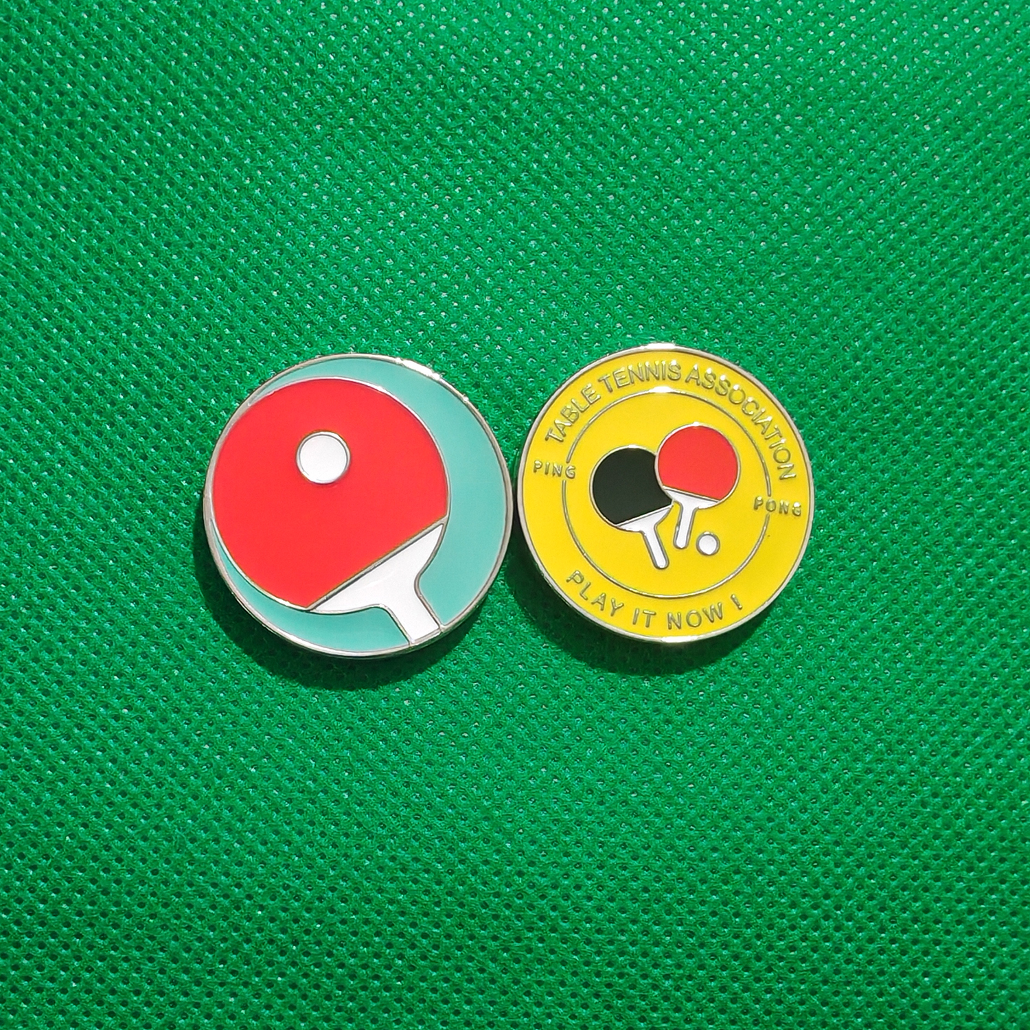 乒乓球挑边器足球比赛红黄白牌 可定做金属珐琅选抛分边挑边器