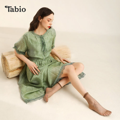 Tabio波点袜子女防勾丝透气耐磨