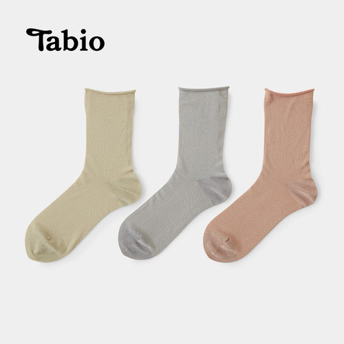 tabio闪亮薄款花边女士袜子
