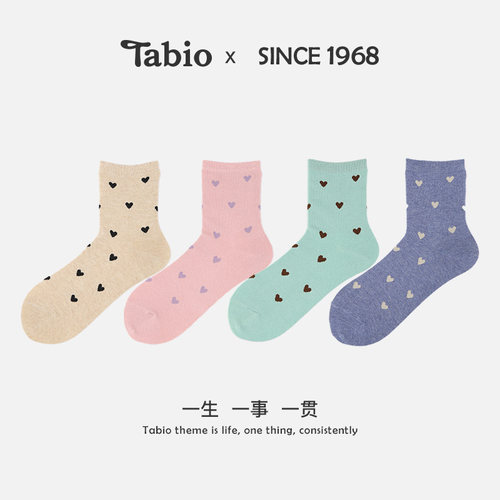 Tabio袜子女桃心图案日本制造