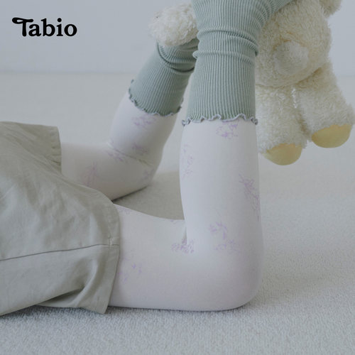 Tabio动植物印花儿童连裤袜女弹力亲肤透气日系可爱打底袜配裙子