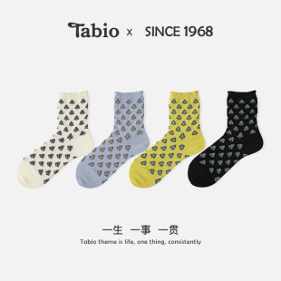 Tabio袜子女绿色染料ECO普罗旺斯个性 透气女士短袜 图案春夏薄款