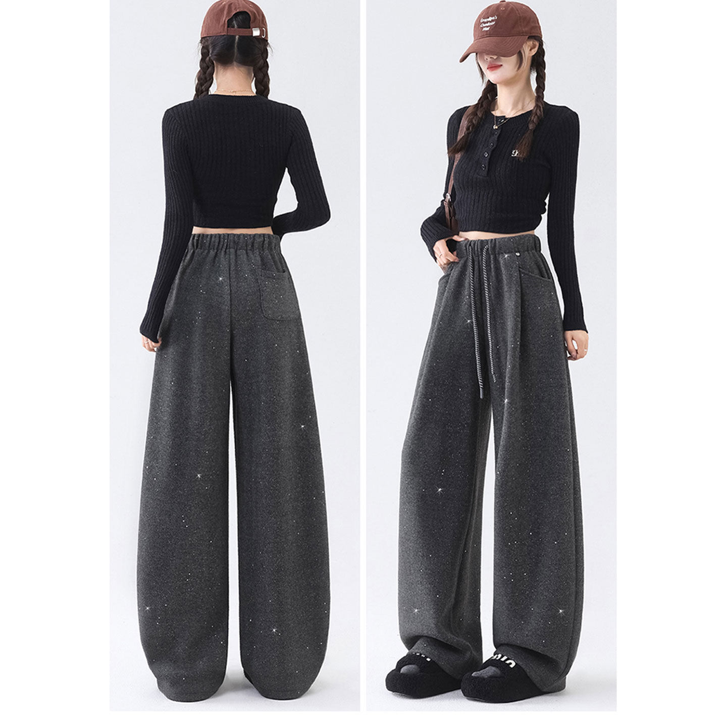 今年流行爆款加绒羊绒阔腿裤女秋冬高腰宽松慵懒休闲直筒拖地裤子,女装/女士精品,休闲裤,淘宝优惠券,粉丝福利购,淘宝优惠卷