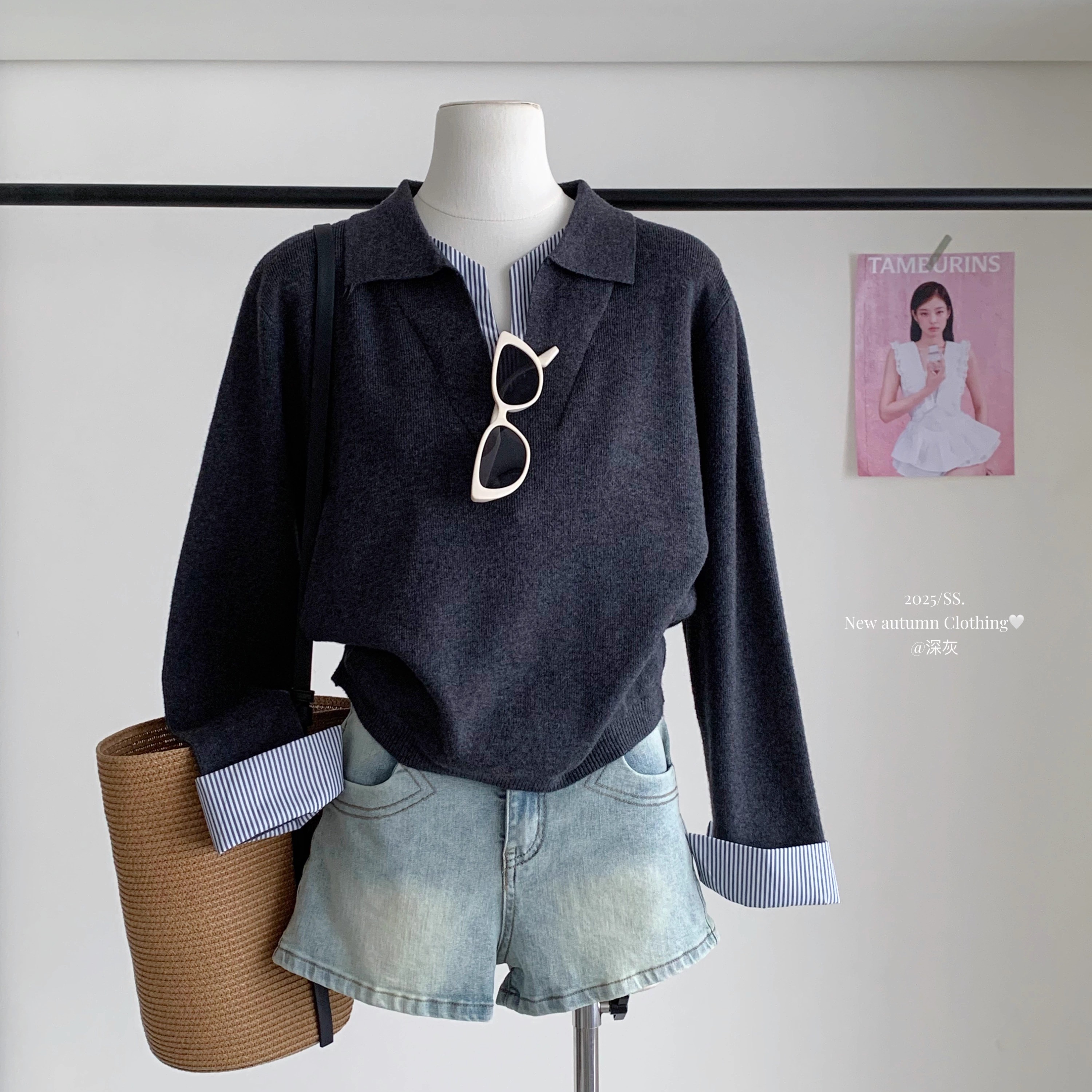 早秋撞色设计感保暖毛衣女冬季