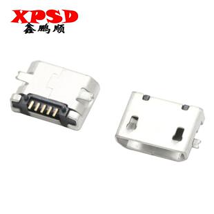 microusb母座焊板式贴片 micro 5p 母座b型座子 usb接口 无边平口