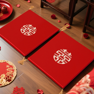 结婚跪垫敬茶新娘改口坐福垫敬酒跪拜红色喜垫一对婚庆用品大全