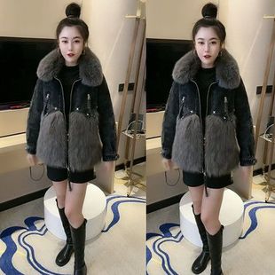 大气皮草瘦外女 新款 服仔派服衣2码 网红洋显套羽绒棉牛克大203冬季