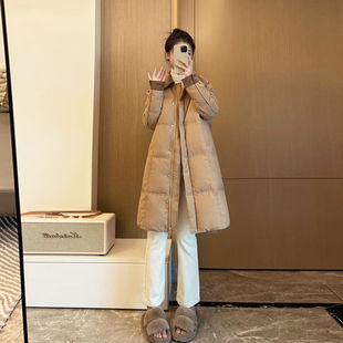 中长25古灯芯领厚小个宽保套羽绒服女款 复绒翻加子松暖外 02年新款
