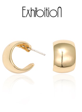 EXHIBITION 览物馆 冷淡风耳钉小众高级感韩国耳环气质C形耳饰女