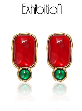Exhibition/览物馆高级感法式耳环女复古港风耳钉轻奢耳饰耳夹