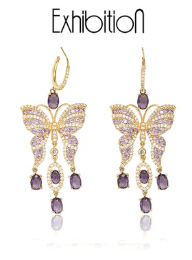 Exhibition/览物馆蝴蝶流苏耳环长款个性小众设计高级感耳坠耳饰