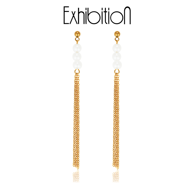 【清仓折扣】珍珠流苏耳环女长款高级感轻奢冷淡风耳钉不褪色耳饰