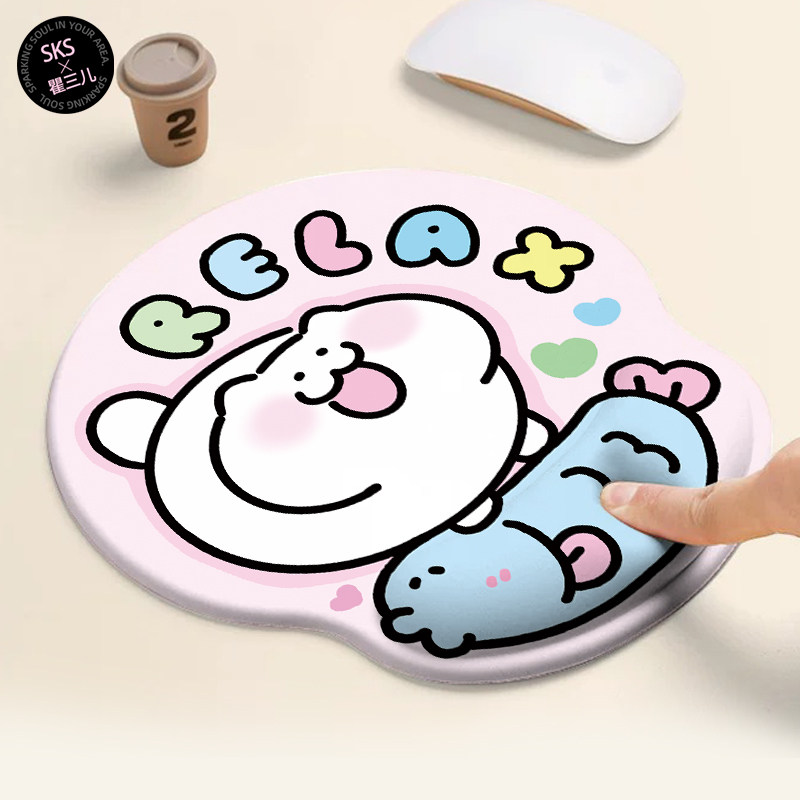 猫咪可爱护腕鼠标垫腕托硅胶加厚