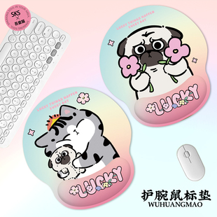 吾皇猫巴扎黑鼠标垫护腕垫加厚防滑硅胶工作办公室宿舍手托新款