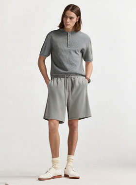 O'1WDC 「华夫物语」亨利领宽松廓形T恤