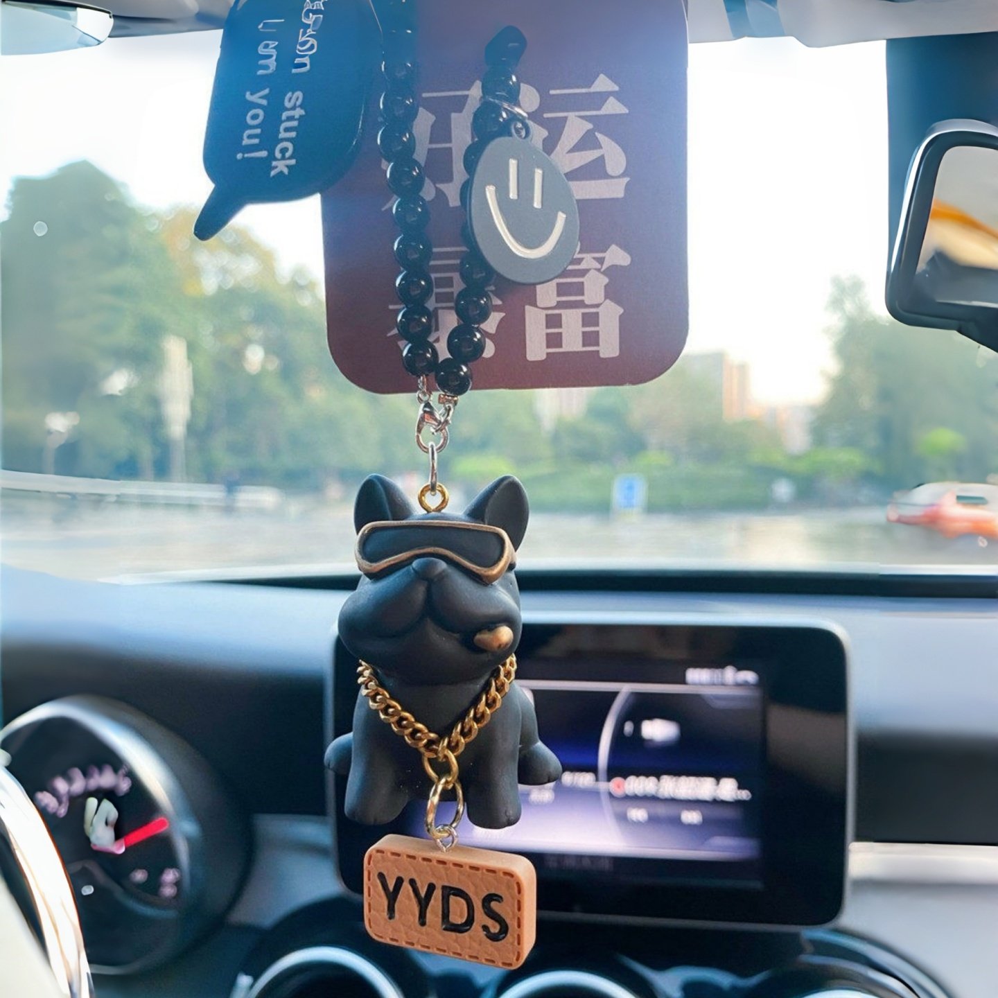 网红小狗汽车后视镜香薰挂件创意卡通斗牛犬车内挂饰个性公仔饰品,汽车用品/电子/清洗/改装,车挂,淘宝优惠券,粉丝福利购,淘宝优惠卷