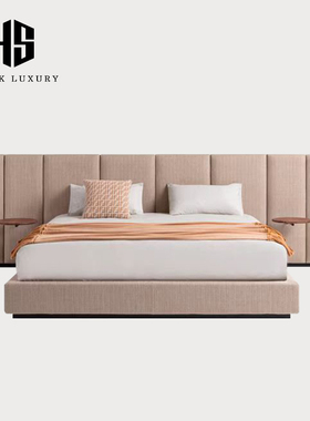 HEISHE Delano宽屏床意式极简双人床主卧室设计师款高靠背真皮床