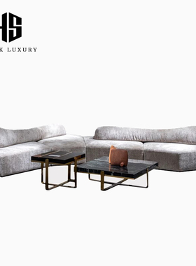 HEISHE On the rocks岩石沙发edra客厅异形意式极简羊羔绒布沙发