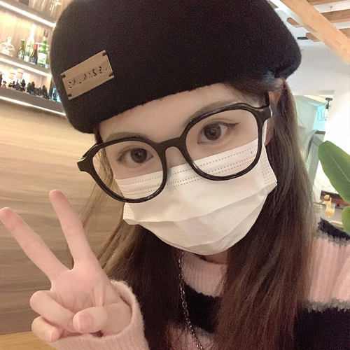 男女大框素颜无镜片黑框眼镜复古