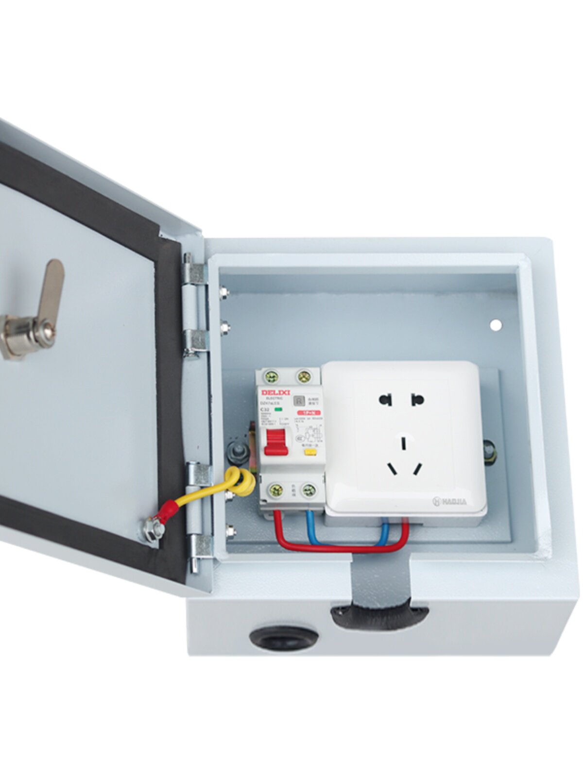 电箱盒箱户外电源小不锈钢配电箱汽车充电保护带锁防水插座五菱箱