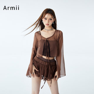 ARMII 吊带背心衬衫半身裙女百褶裙纯欲美式辣妹夏季新款小开衫