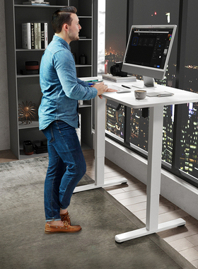 Joyworker电动升降桌电脑办公桌小户型家用学习折叠书桌站立移动