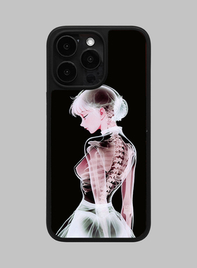 MOMO CASE原创扫描CT创意暗黑风手机壳16promax全包14plus13/12防摔小众保护壳软边防摔17pro磨砂黑