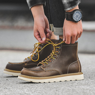 真皮马丁靴男大码英伦风冬季疯马牛皮875工装靴百搭靴子复古男鞋