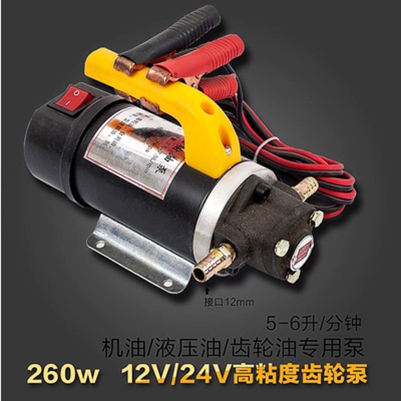 电动抽油泵12V/k24V/220V齿轮吸油泵小型自动加油泵机油柴油液压