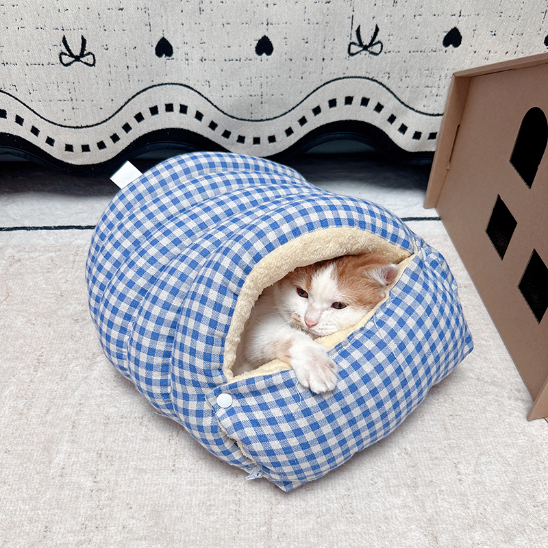 猫窝冬加厚睡窝窝封闭式猫床保暖睡袋垫子安全感加绒加厚小型狗窝