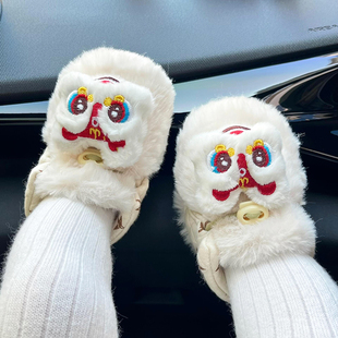 醒狮婴儿冬鞋宝宝鞋子新生小月龄加绒加厚鞋袜棉拖鞋防掉软底鞋子