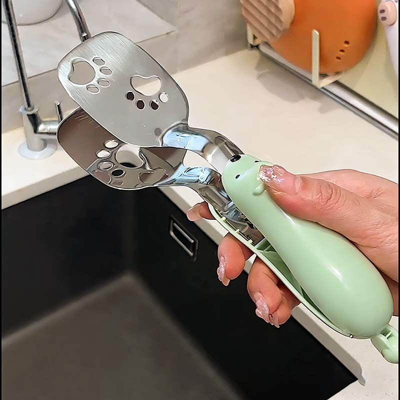 多功能煎铲夹子304不锈钢家用厨房煎蛋烙饼夹耐高温食品级食物夹