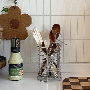 筷子筒壁挂式不锈钢通风沥水防霉挂墙厨房家用筷笼收纳蓝