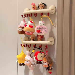 吸盘挂钩盲盒收纳置物架毛绒挂件展示架免打孔门后玩偶摆件收纳架