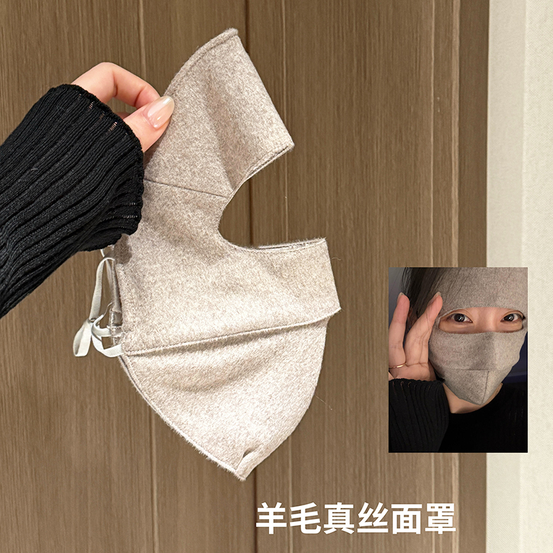 保暖面罩真丝口罩高颜值保暖防风防寒2025新款口罩面罩透气防晒冬