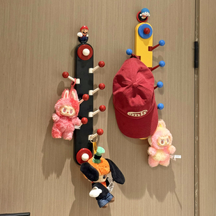 多巴胺挂钩一排免打孔无痕竖排粘钩吸盘门后包包挂衣架可旋转排钩