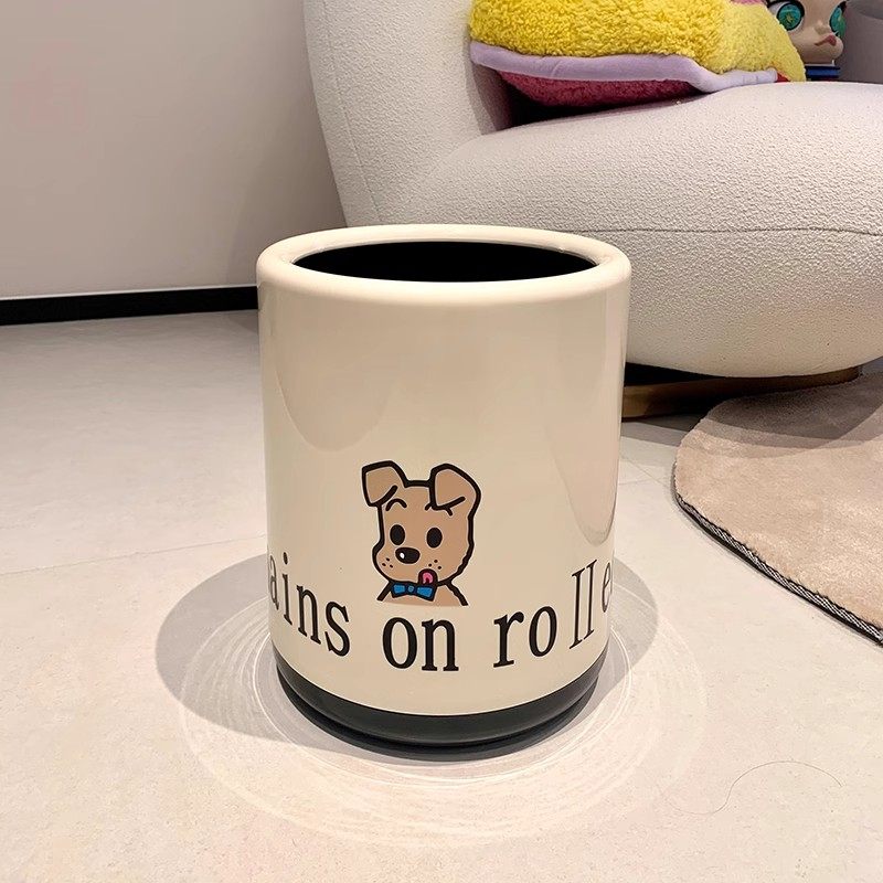 可爱垃圾桶家用客厅卧室厨房卫生间大容量ins高颜值双层无盖纸篓