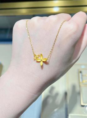 日本MUMI古法宫廷风24k金艳丽桂花项炼女士轻奢贵气仙女锁骨炼设