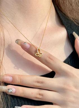 日本MUMI轻奢国风新中式镂空镶钻蝴蝶结项炼女文艺浪漫设计锁骨炼