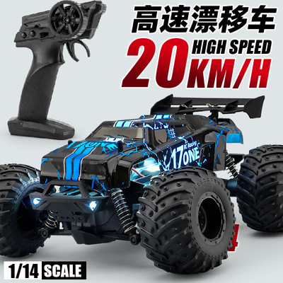 1:14遥控高速车大脚怪越野车儿童玩具炫彩灯光RC遥控攀爬车