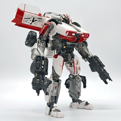 百微  原大白战士tw1033B 白色反弹球 汽车变形机器人 玩具模型