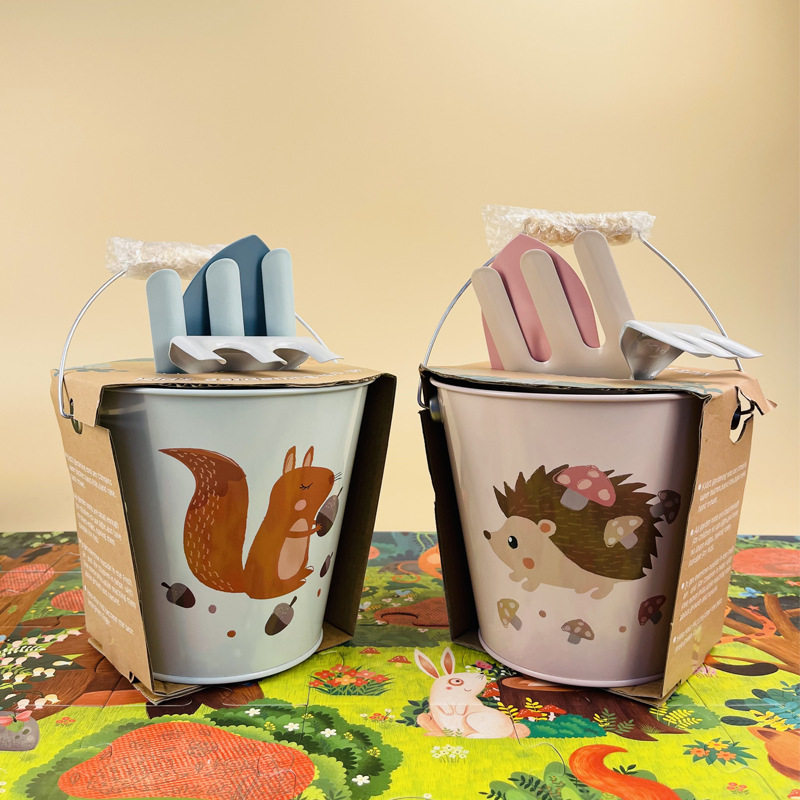 FUM外贸出口丹麦儿童园艺工具沙滩4件套水桶铲子套装组合玩具