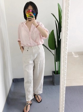 买手店doen JULIENNE 早秋 粉色波点刺绣细腻棉质宽松长袖衬衫